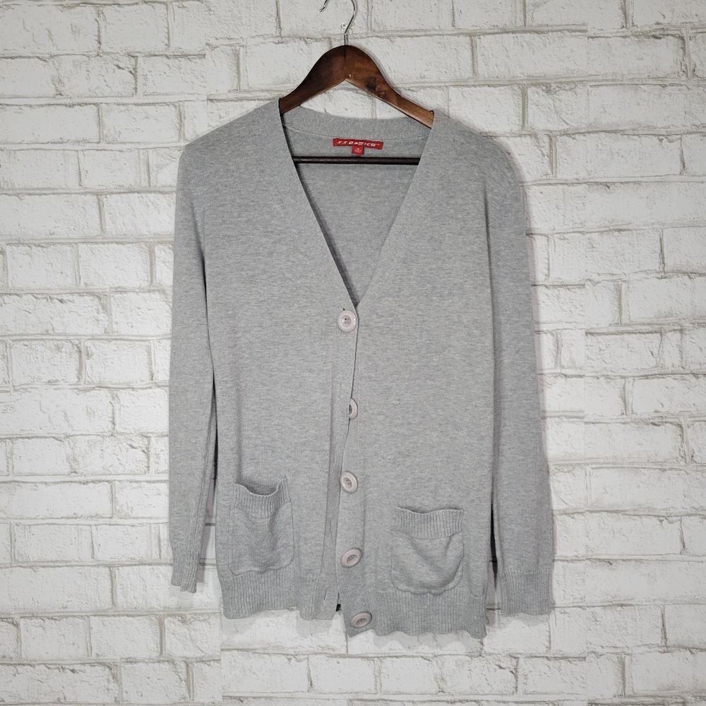 J.J.Basics  gray cardigan sweater